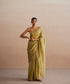 Handloom_Charteuse_Green_Organza_Saree_With_Embroidered_Zardozi_Floral_Border_WeaverStory_01