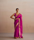 Handloom_Hot_Pink_Organza_Saree_With_Golden_Sanjab_Border_WeaverStory_01