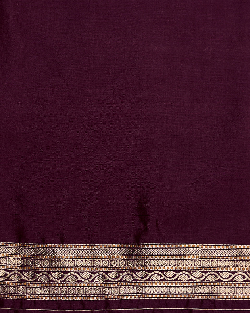 Olive_Green_Kora_Silk_Banarasi_Handloom_Saree_with_Wine_Katan_Silk_Border_WeaverStory_05