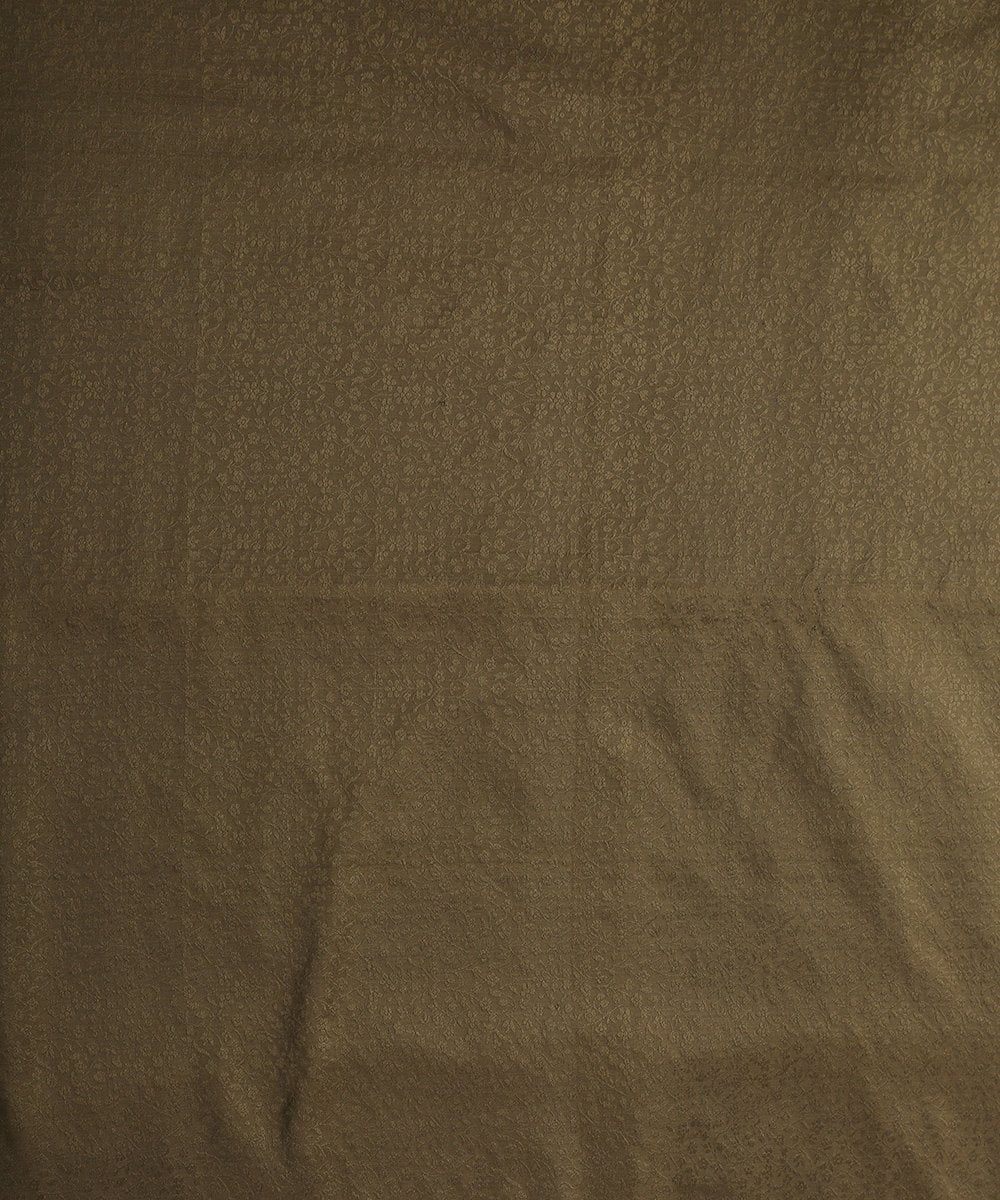 Olive_Handloom_Intricate_Jaal_Reshmi_Pure_Katan_Silk_Tanchoi_Banarasi_Fabric_WeaverStory_02