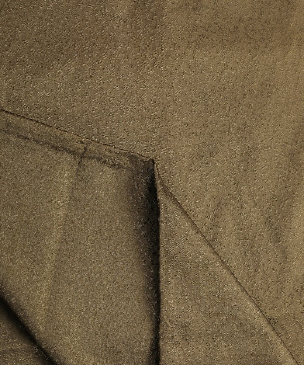Olive_Handloom_Intricate_Jaal_Reshmi_Pure_Katan_Silk_Tanchoi_Banarasi_Fabric_WeaverStory_04