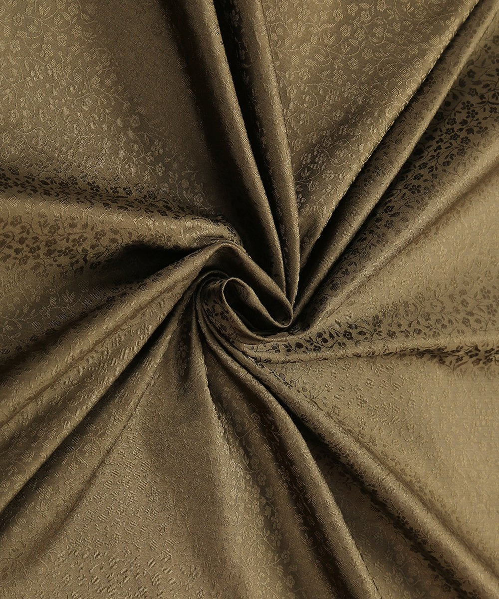 Olive_Handloom_Intricate_Jaal_Reshmi_Pure_Katan_Silk_Tanchoi_Banarasi_Fabric_WeaverStory_05
