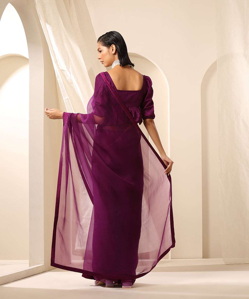 Purple_Pure_Organza_Saree_With_Satin_Edges_WeaverStory_03