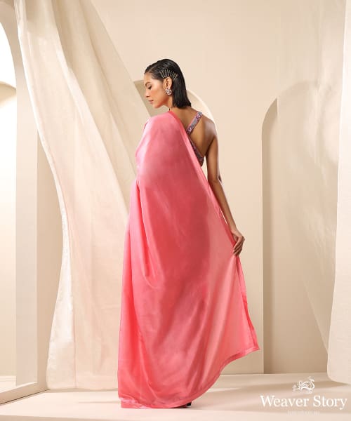 Pink_Pre-stitched_Side_Slit_Pure_Silk_Saree_With_Satin_Edges_WeaverStory_03