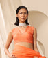 Peach_Fuzz_Organza_Blouse_With_V-Neck_Style_WeaverStory_02