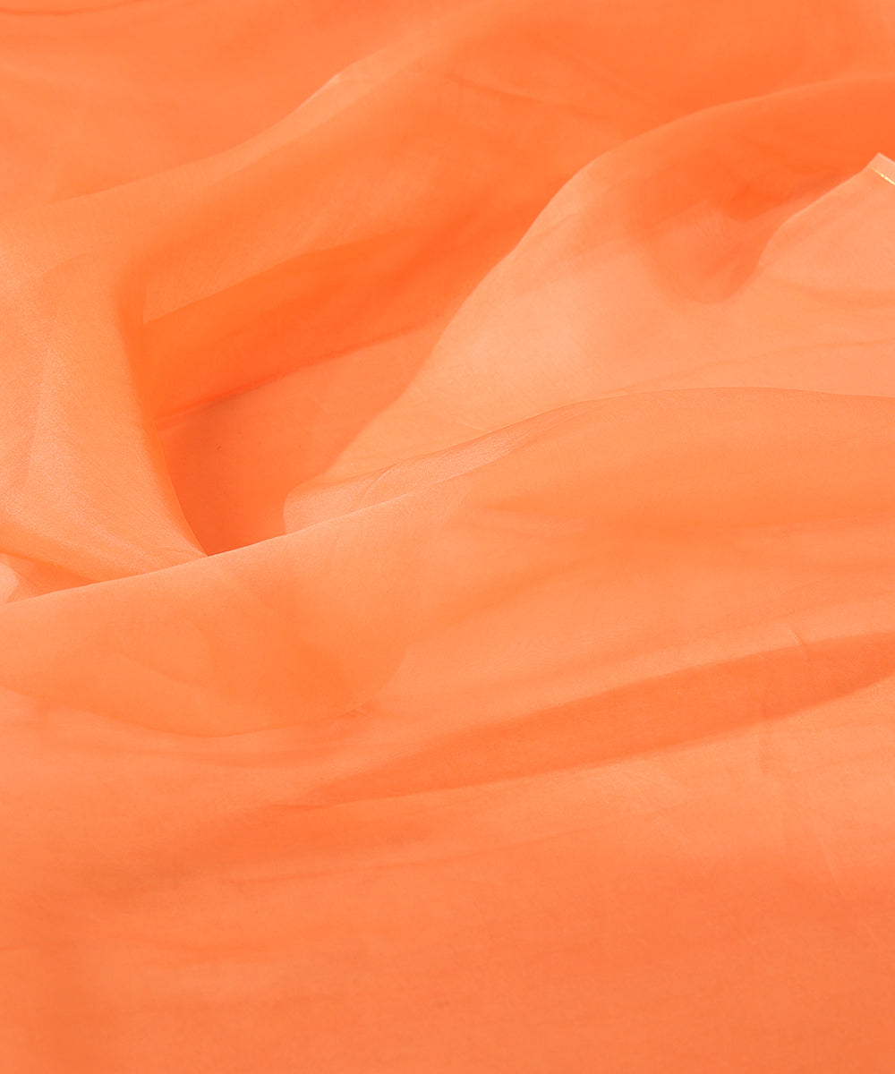 Peach_Fuzz_Pure_Organza_Saree_With_Satin_Edges_WeaverStory_04