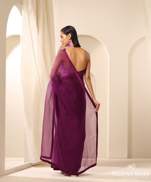 Purple_Organza_Saree_Paired_With_Lavender_Tie-up_Blouse_WeaverStory_04