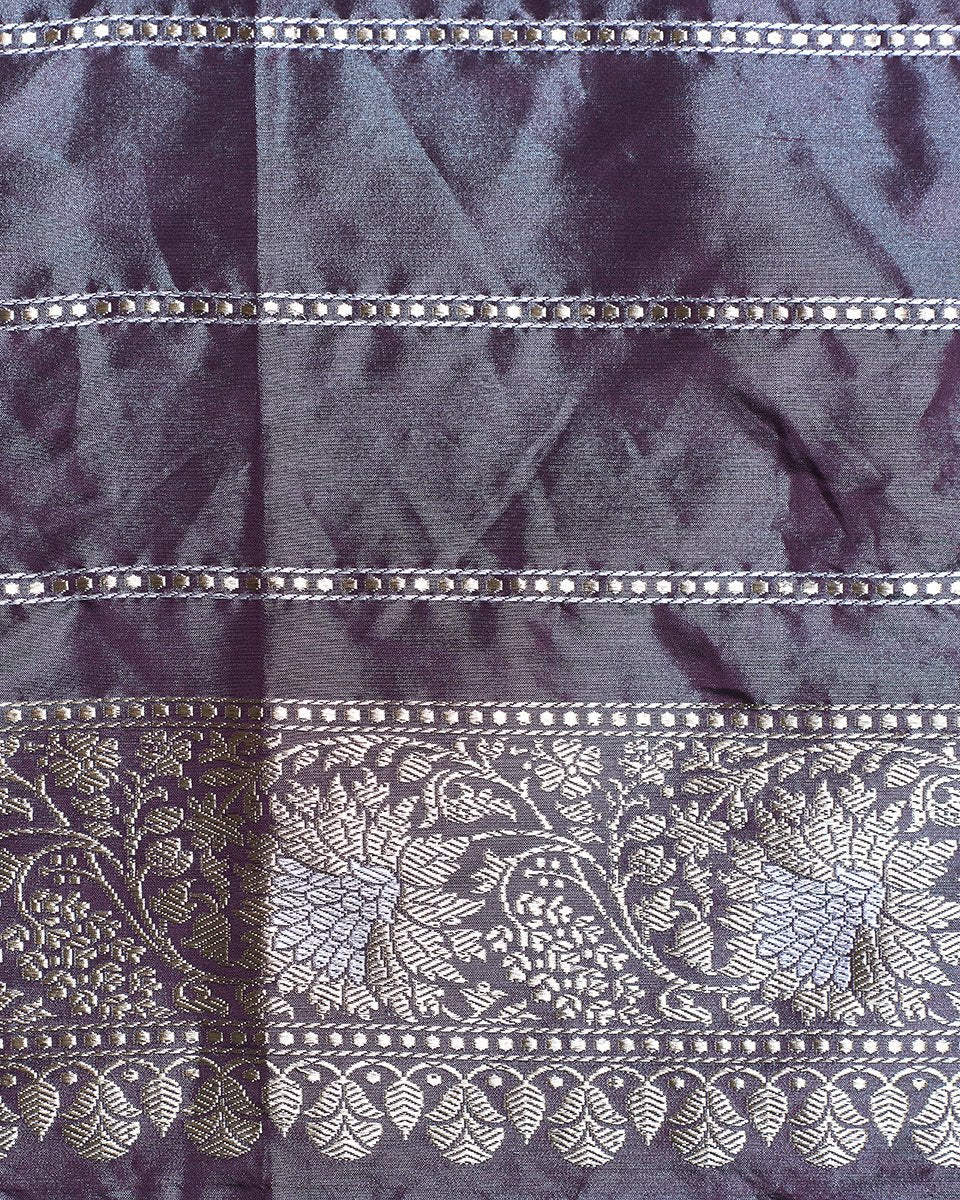 Peach_Handloom_Tissue_Banarasi_Saree_with_Jangla_Design_and_Brown_Border_WeaverStory_05