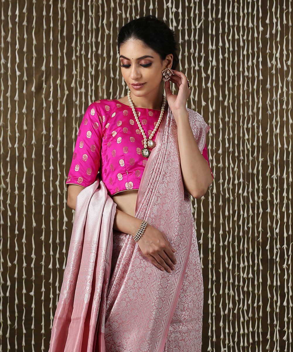 Pink_Handloom_Kimkhab_Brocade_Banarasi_Saree_With_Silver_Zari_WeaverStory_01
