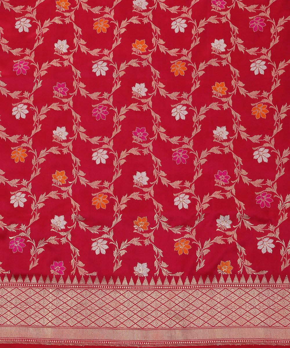 Pink_Pure_Katan_Silk_Handloom_Kadhwa_Jangla_Banarasi_Dupatta_with_Meenakari_WeaverStory_03