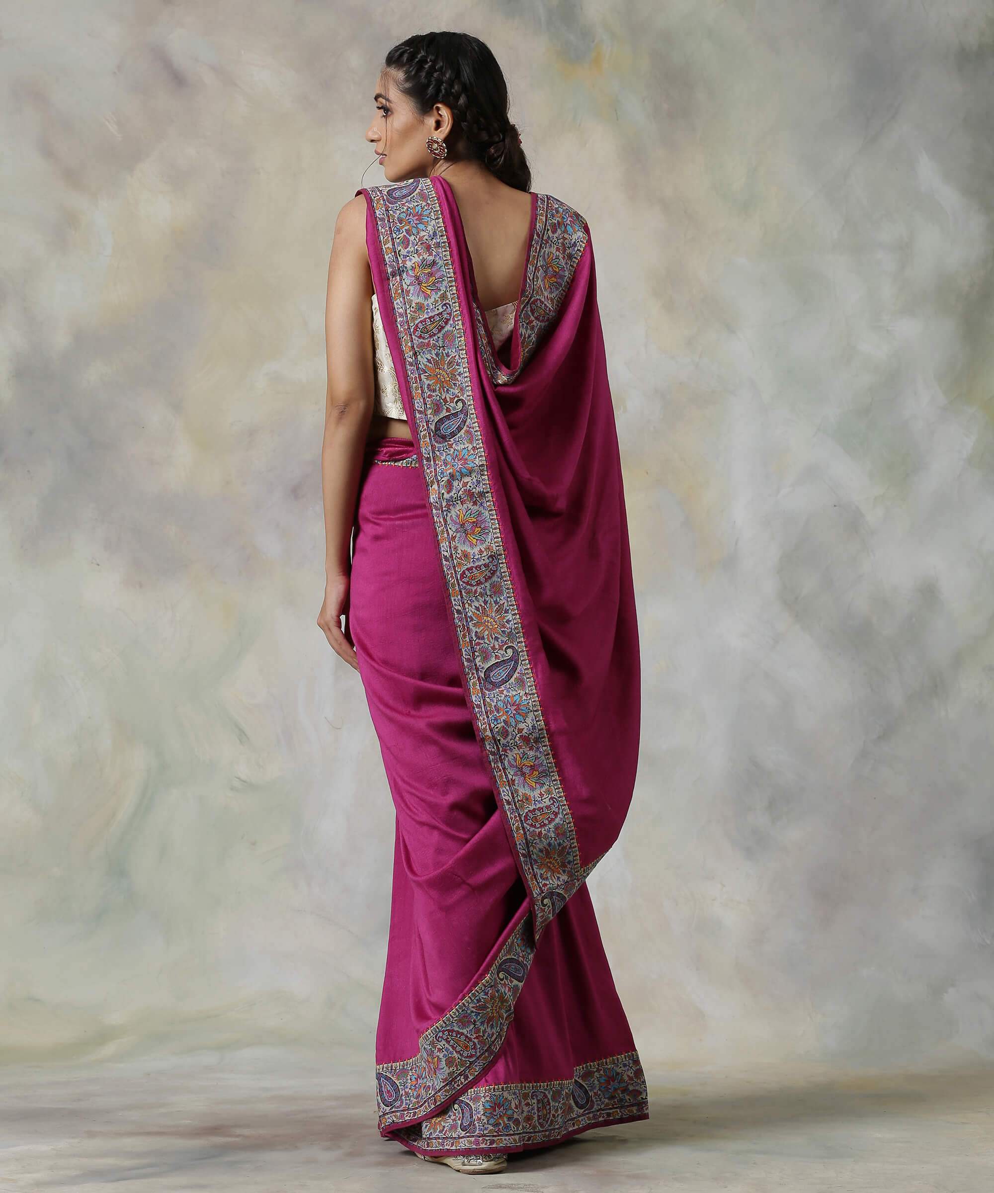 Plum_Handloom_Pure_Moonga_Silk_Saree_with_Hand_Appliqued_Sozni_Needle_Work_Border_WeaverStory_03