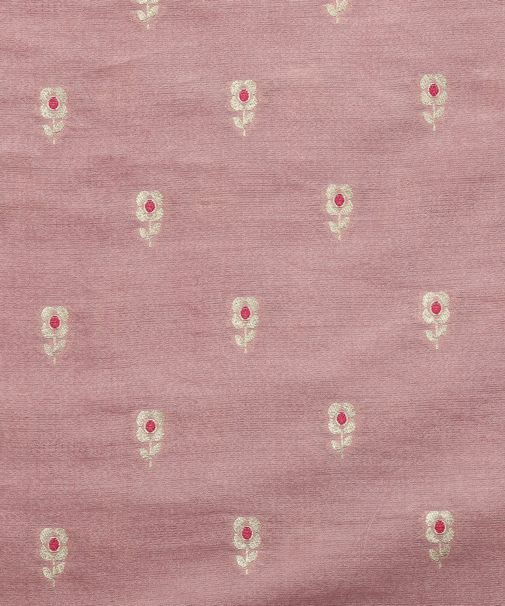 Pink_Handloom_Mulberry_Silk_Banarasi_Fabric_with_Meenakari_Booti_WeaverStory_03