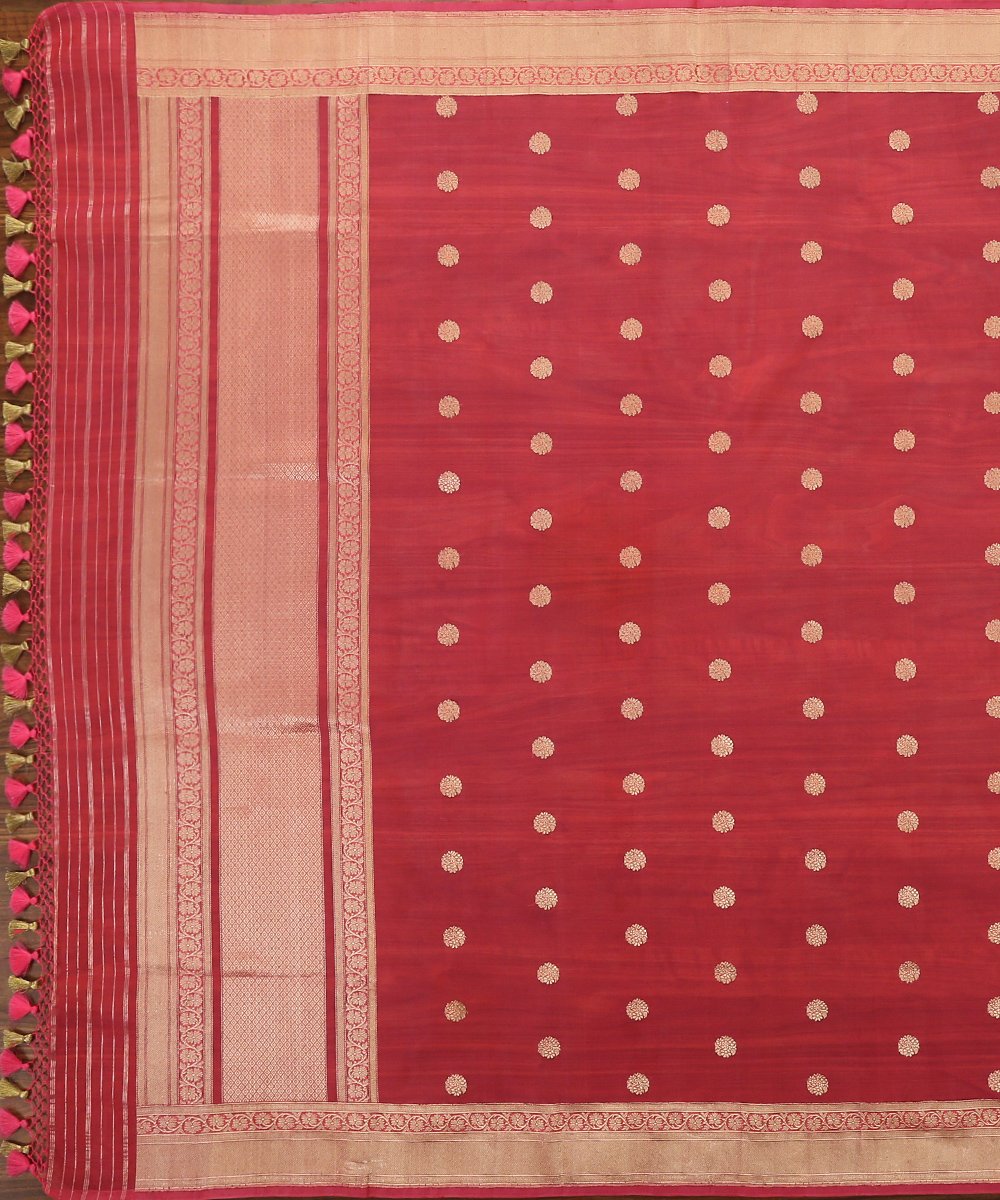 Pink_Handloom_Organza_Ginni_Booti_Banarasi_Dupatta_WeaverStory_02