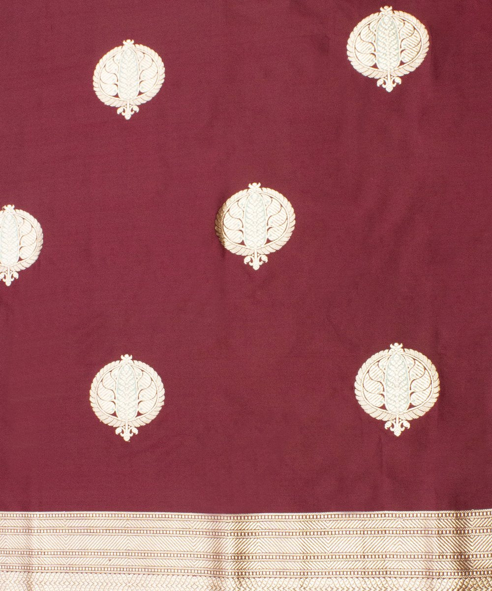 Maroon_Handloom_Pure_Katan_Silk_Anaar_Boota_Banarasi_Dupatta_WeaverStory_03