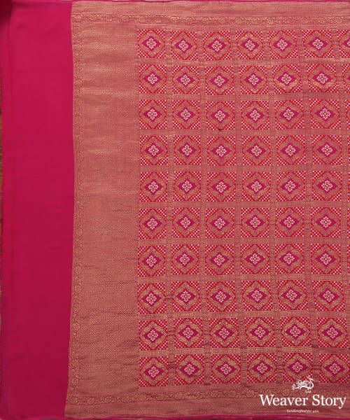 Pink_Handloom_Georgette_Bandhej_Banarasi_Dupatta_WeaverStory_02