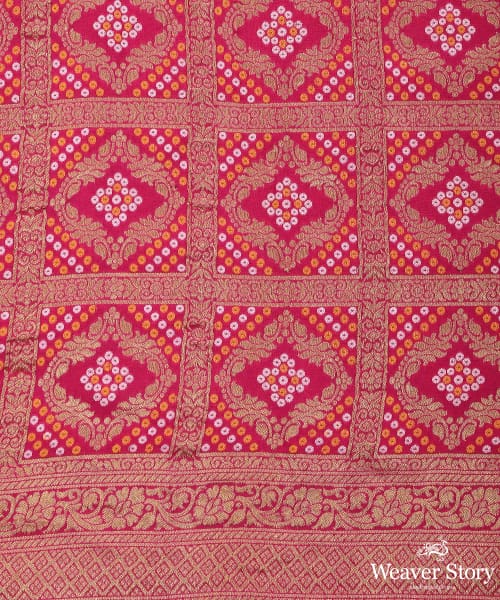 Pink_Handloom_Georgette_Bandhej_Banarasi_Dupatta_WeaverStory_03