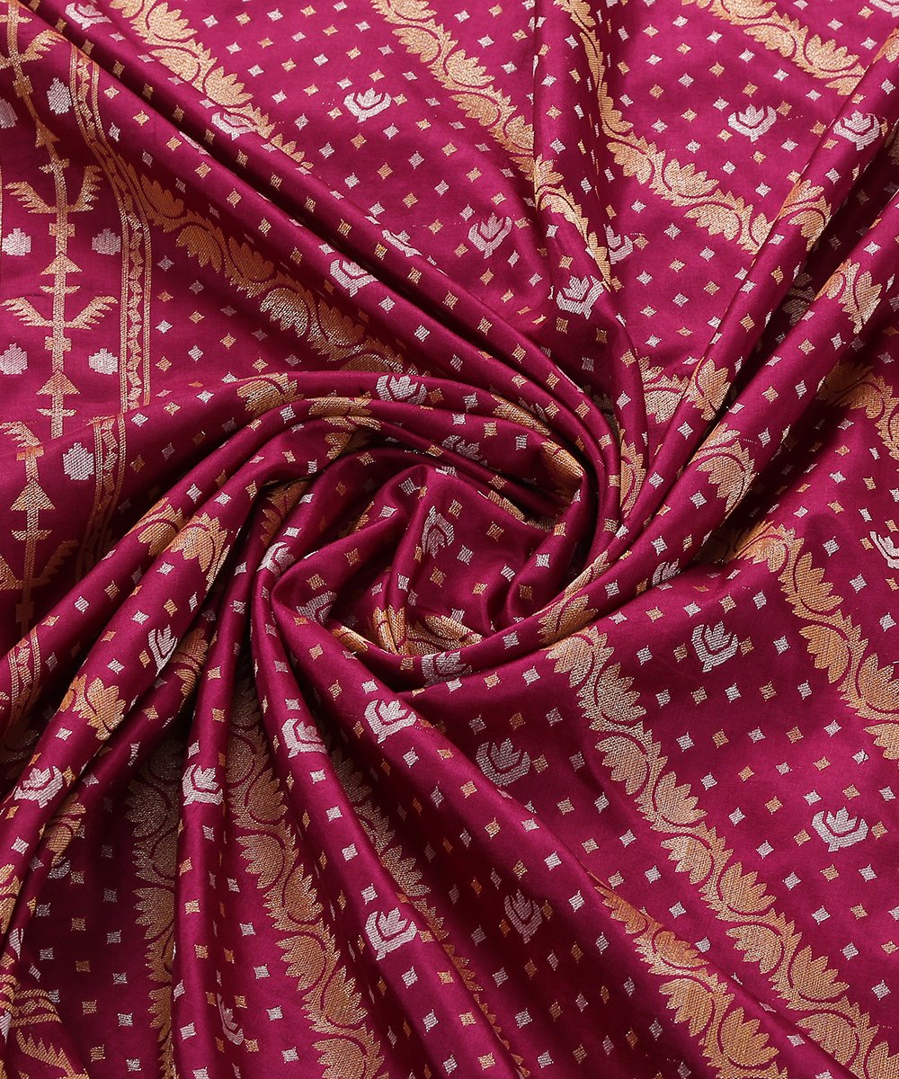 Plum_Handloom_Aada_Jaal_Pure_Katan_Silk_Cutwork_Jamdani_Weave_Banarasi_Dupatta_WeaverStory_06