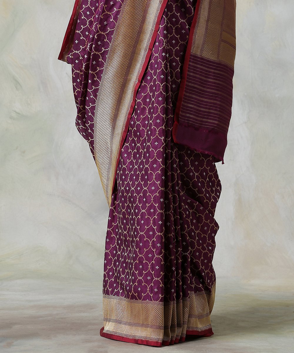 Purple_Handloom_Pure_Katan_Silk_Banarasi_Saree_with_Jamdani_Weave_WeaverStory_04