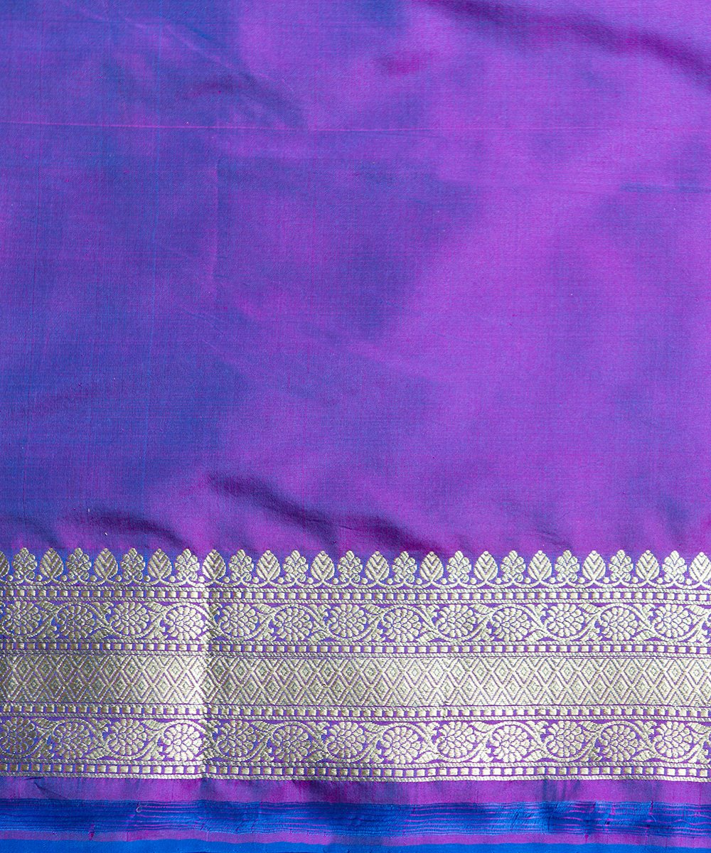 Purple_Handloom_Dual_Tone_Cutwork_Katan_Silk_Banarasi_Saree_and_Jangla_Design_WeaverStory_05