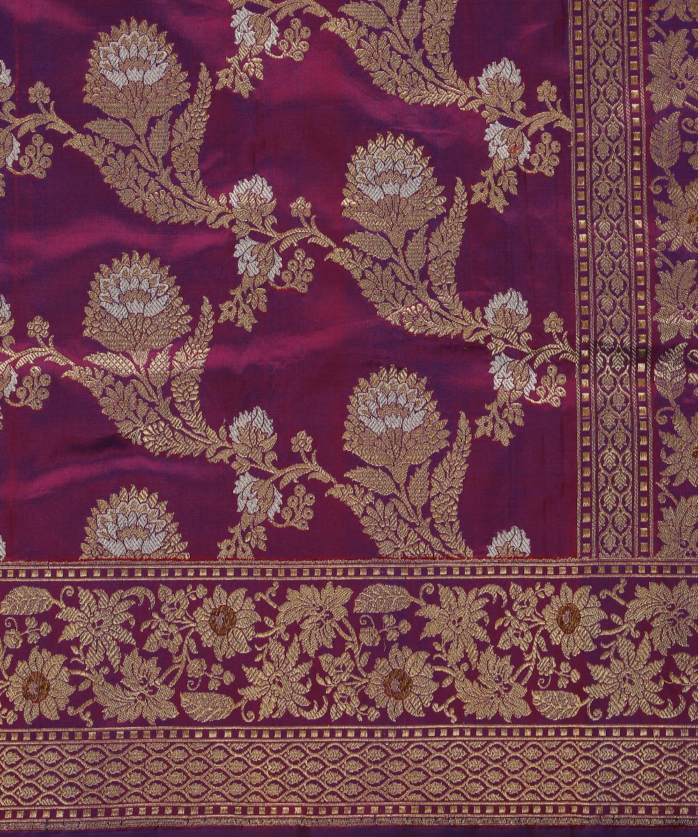 Pure_Katan_Silk_Purple_Handloom_Dual_Tone_Kadhwa_Jangla_Dupatta_WeaverStory_03