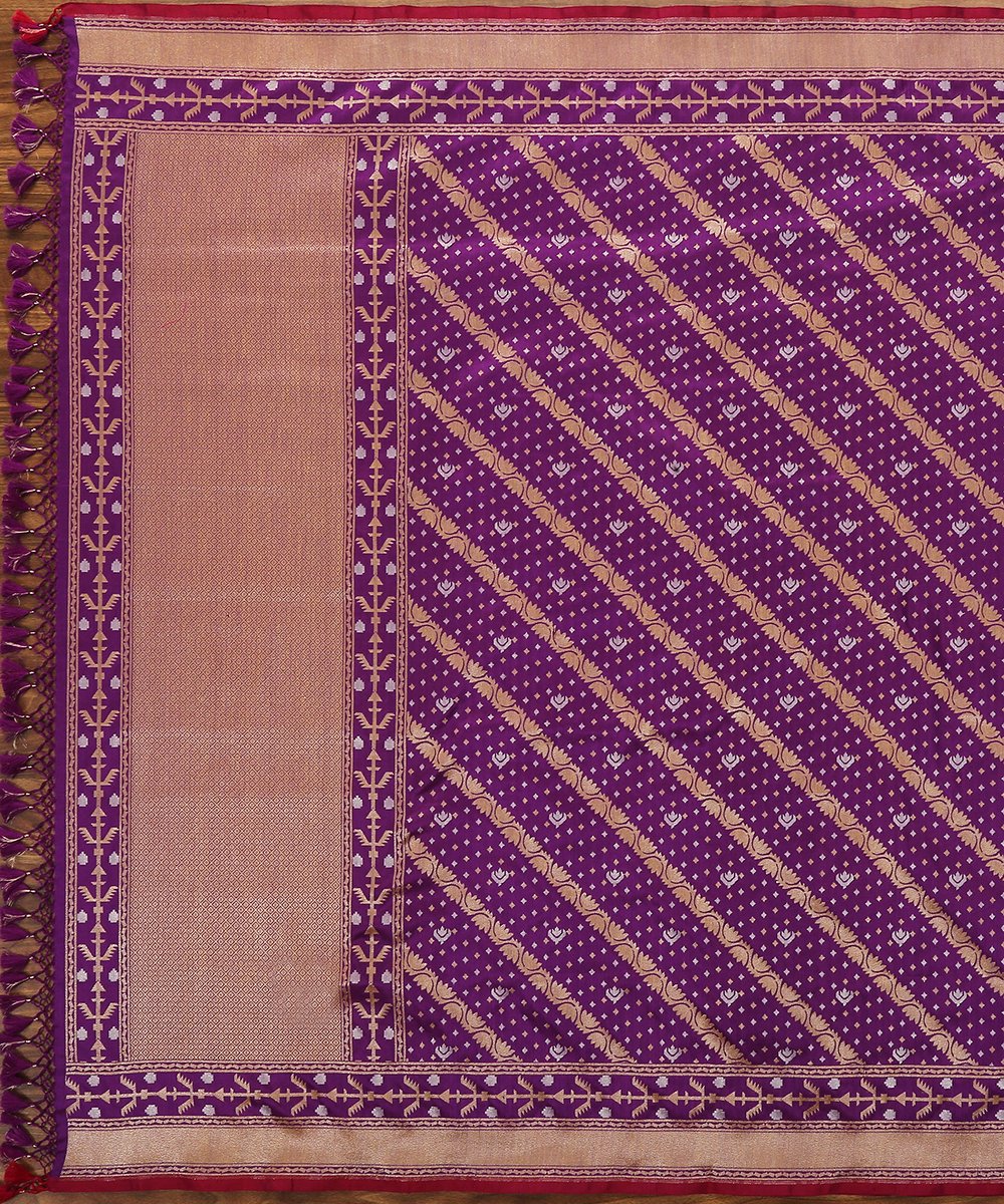 Purple_Handloom_Pure_Katan_Silk_Aada_Jaal_Jamdani_Banarasi_Dupatta_WeaverStory_02