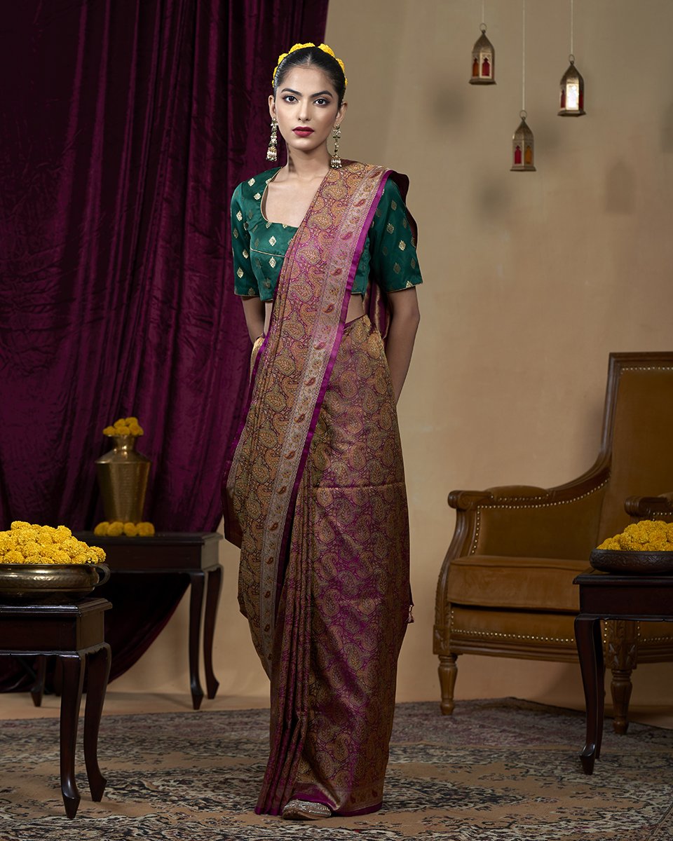Wine_Handloom_Pure_Katan_Silk_Jamawar_Tanchoi_Banarasi_Saree_with_Paisley_Motifs_WeaverStory_02