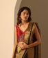 Hand_Embroidered_Maroon_Raw_Silk_Blouse_With_Belt_Pattern_WeaverStory_01