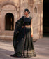 Black_Raw_Silk_Embroidered_Lehenga_Skirt_With_Raglan_Blouse_And_Organza_Dupatta_WeaverStory_01
