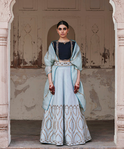 Mint_Green_Hand_Embroidered_Raw_Silk_Skirt_With_Pure_Silk_Blouse_And_Dupatta_WeaverStory_02