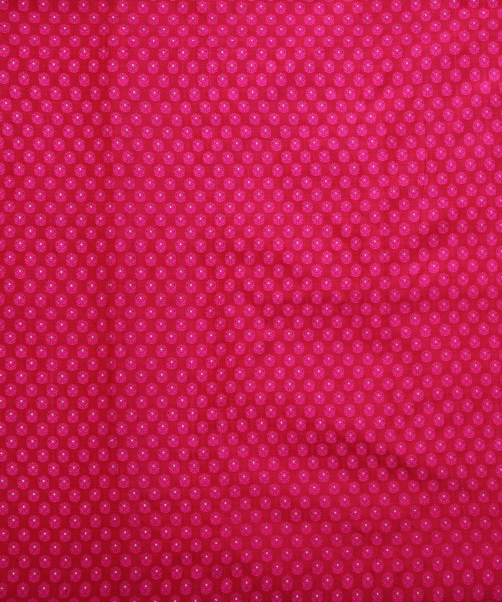 Rani_Pink_and_Magenta_Dual_Tone_Handloom_Pure_Katan_Silk_Zari_Booti_Banarasi_Fabric_WeaverStory_02