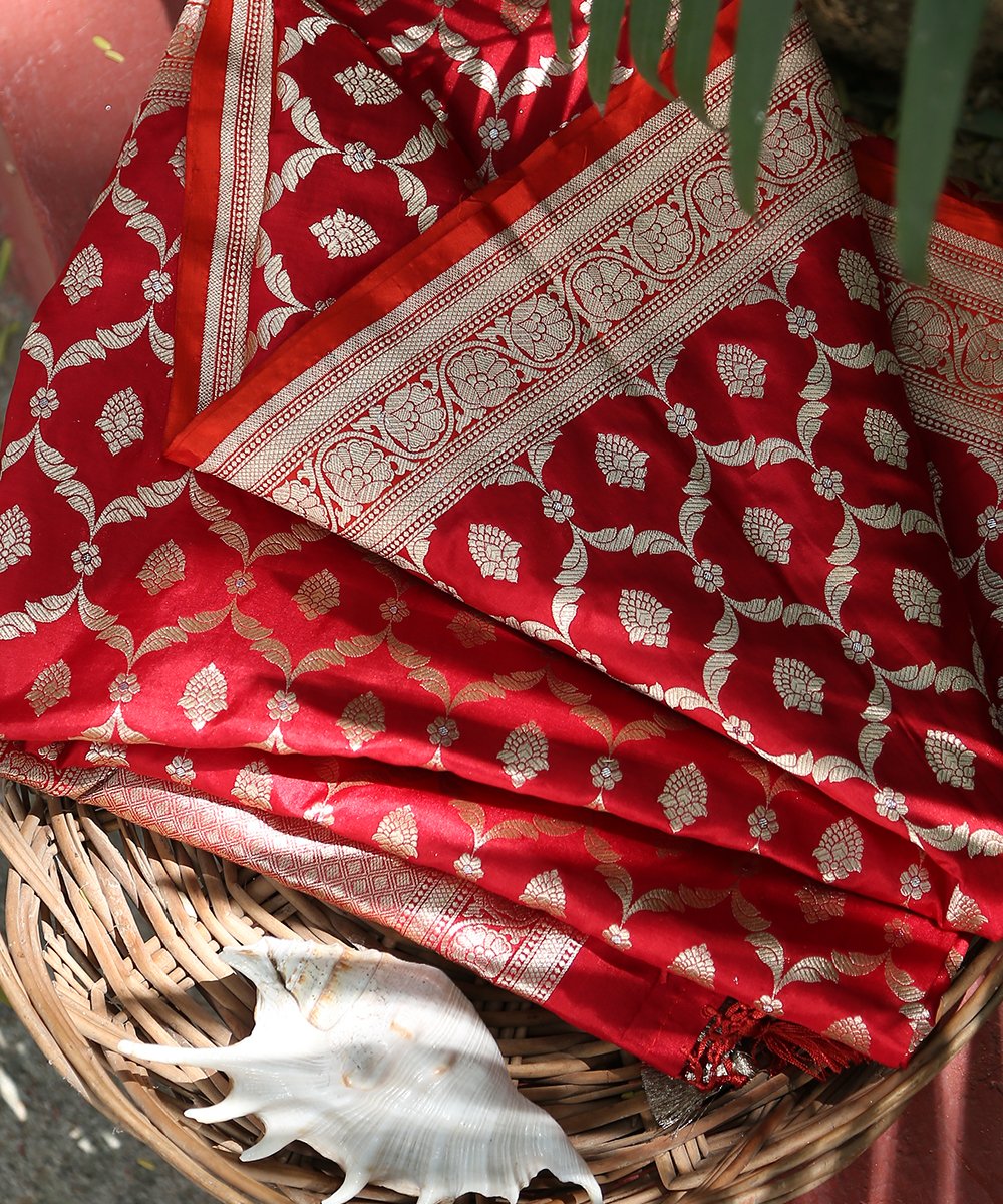 Red_Handloom_Cutwork_Banarasi_Dupatta_with_all_Over_Jaal_WeaverStory_01