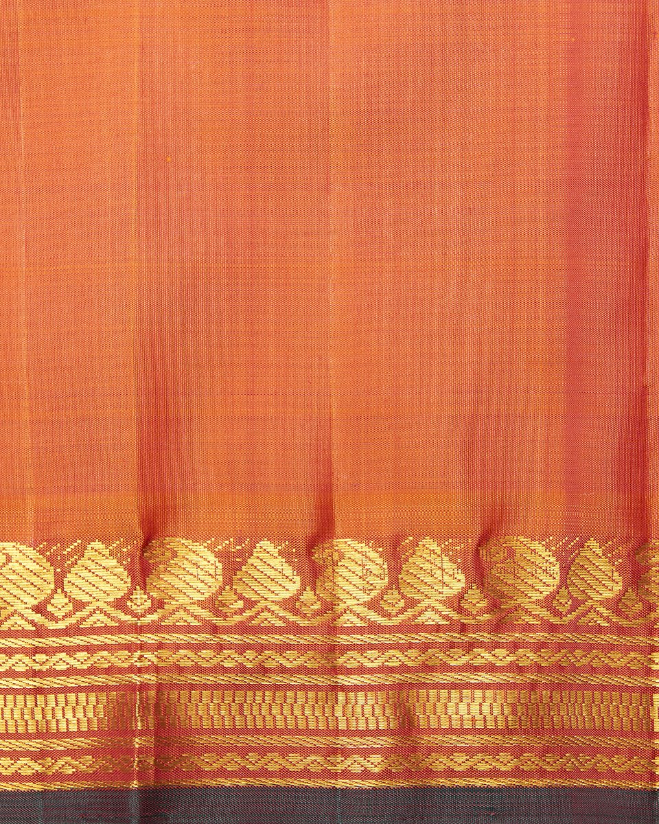 Red_Handloom_Kanjivaram_Silk_Saree_With_Orange_Paisley_Border_WeaverStory_05
