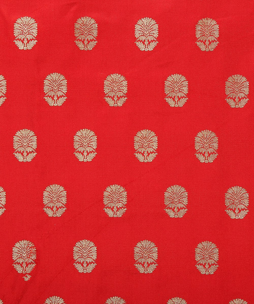 Red_Banarasi_Handloom_Pure_Satin_Fabric_with_Booti_WeaverStory_03