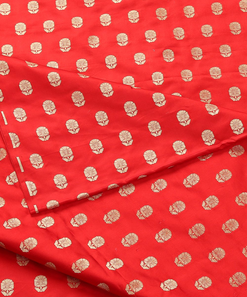 Red_Banarasi_Handloom_Pure_Satin_Fabric_with_Booti_WeaverStory_04