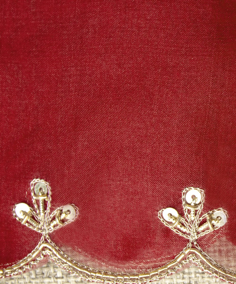 Red_Handloom_Organza_Zardozi_Hand_Embroidery_Scalloped_Border_Dupatta_WeaverStory_05