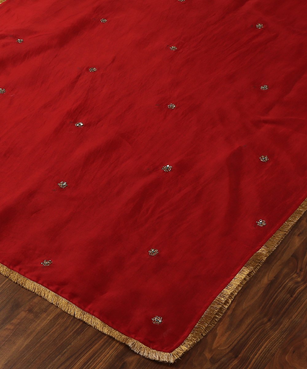 Red_Handloom_Organza_Dupatta_with_Hand_Embroidered_Zardozi_Motifs_and_HandCrafted_Kiran_WeaverStory_03