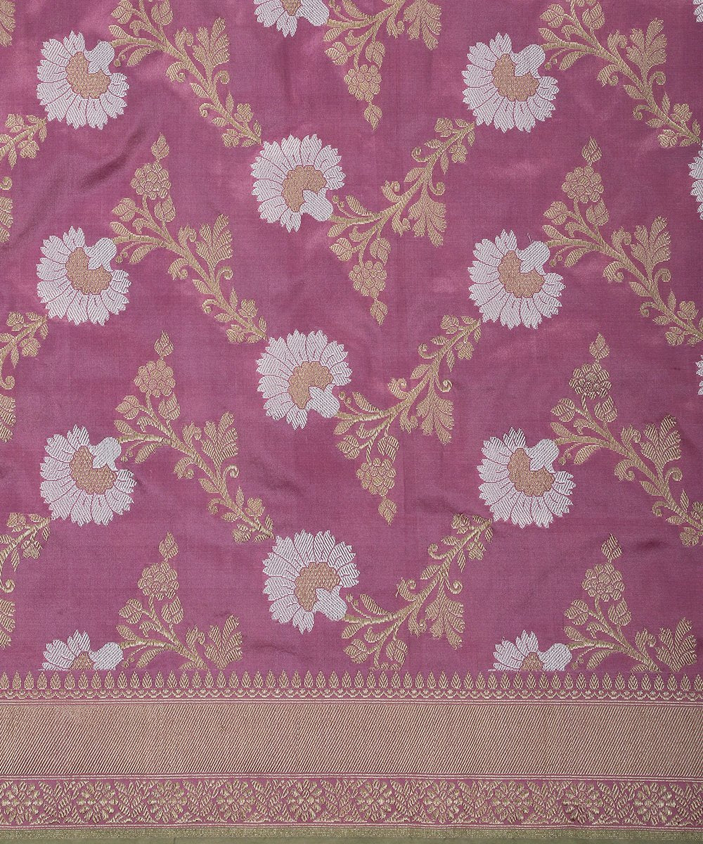 Rose_Pink_Handloom_Pure_Katan_Silk_Kadhwa_Jangla_Banarasi_Dupatta_with_Green_Selvedge_WeaverStory_03
