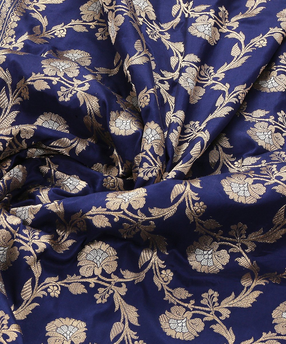 Royal_Blue_Pure_Katan_Silk_Handloom_Kadhwa_Banarasi_Jangla_Dupatta_WeaverStory_06