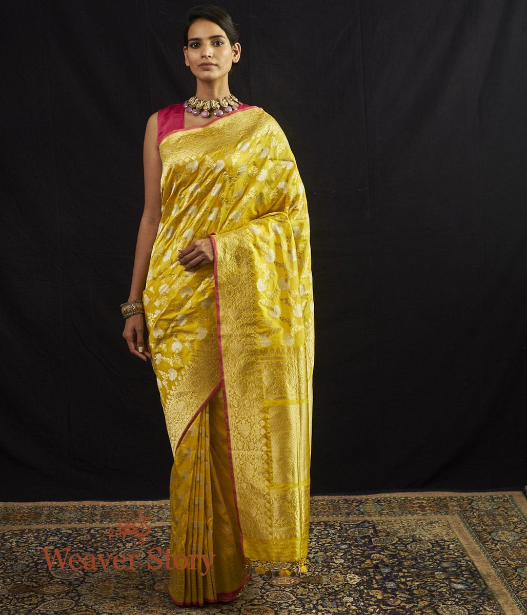 Handloom_Yellow_Sona_Rupa_Kadhwa_Jangla_with_Pink_Selvedge_WeaverStory_02