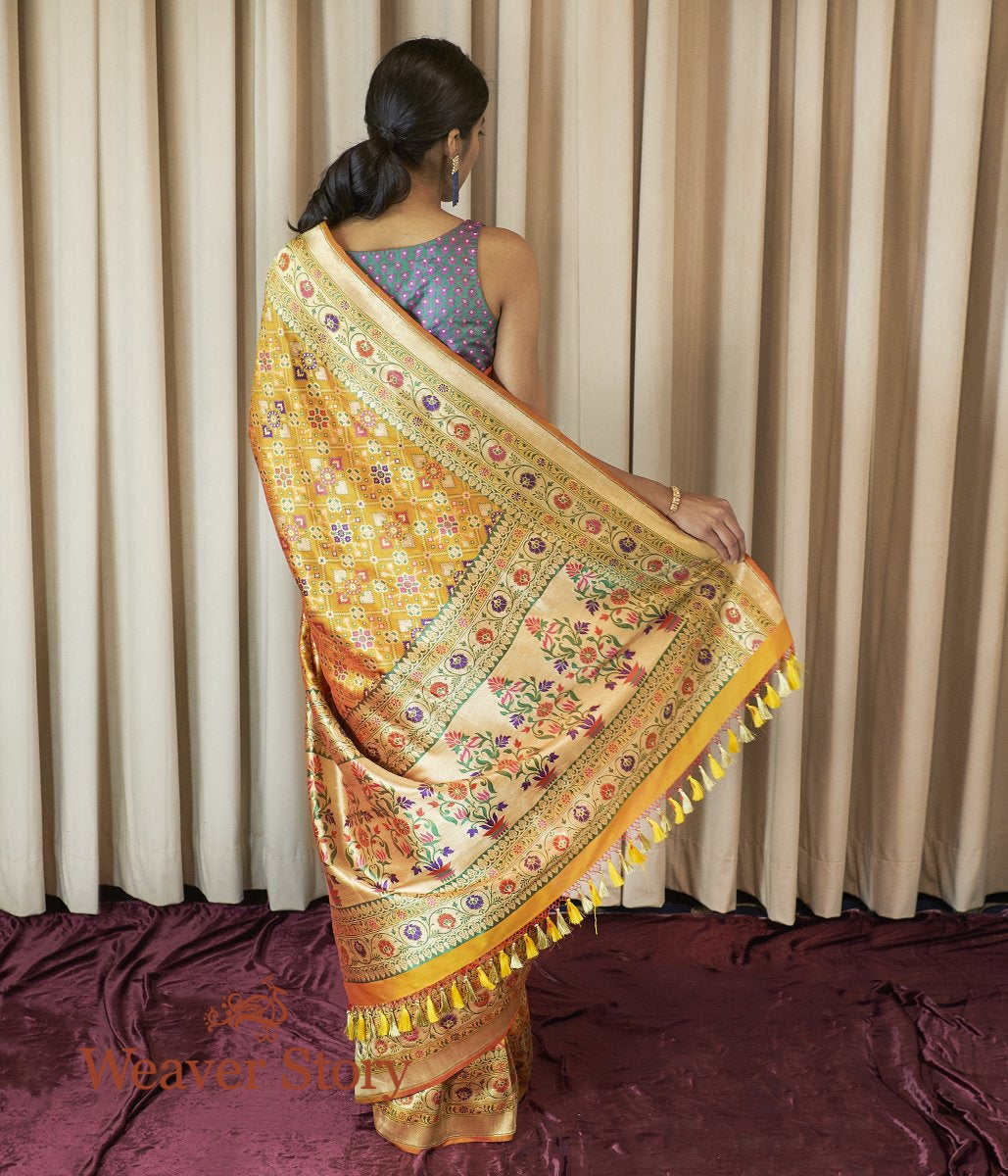 Handwoven_Mustard_Meenakari_Banarasi_Patola_Saree_WeaverStory_03