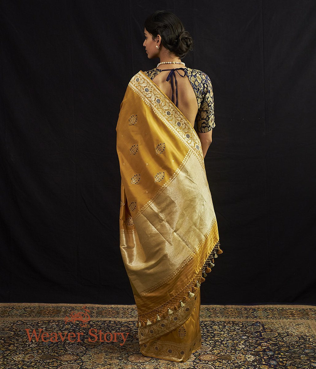 Handloom_Mustard_Katan_Silk_Banarasi_Saree_with_Meenakari_WeaverStory_03