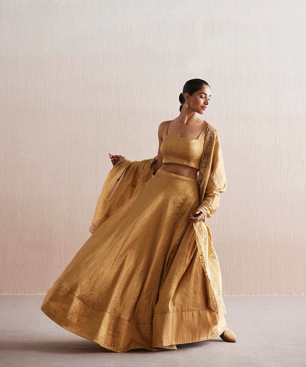 Mastani_Handloom_Gold_Tissue_Blouse_With_Skirt_And_Tissue_Dupatta_WeaverStory_02