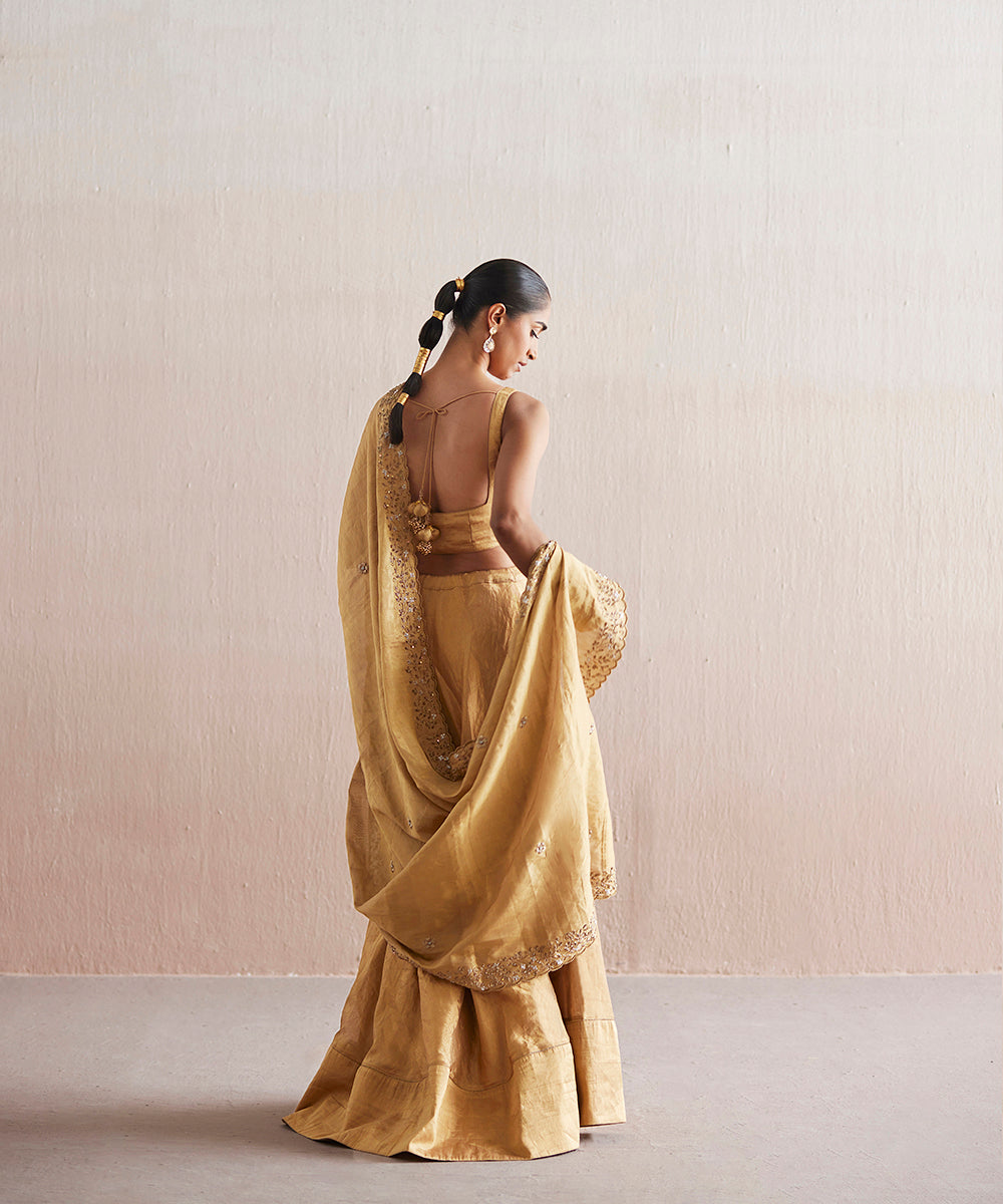 Mastani_Handloom_Gold_Tissue_Blouse_With_Skirt_And_Tissue_Dupatta_WeaverStory_04