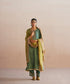 Noor_Handloom_Sea_Blue_Cotton_Tissue_Kurta_With_Pants_And_Organza_Dupatta_WeaverStory_01