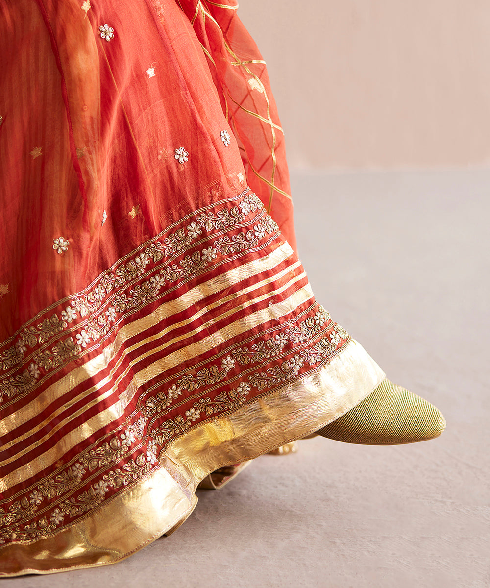 Nayaab_Handloom_Rust_Orange_Organza_Angrakha_With_Cotton_Tissue_Pants_And_Gota_Work_Dupatta_WeaverStory_06