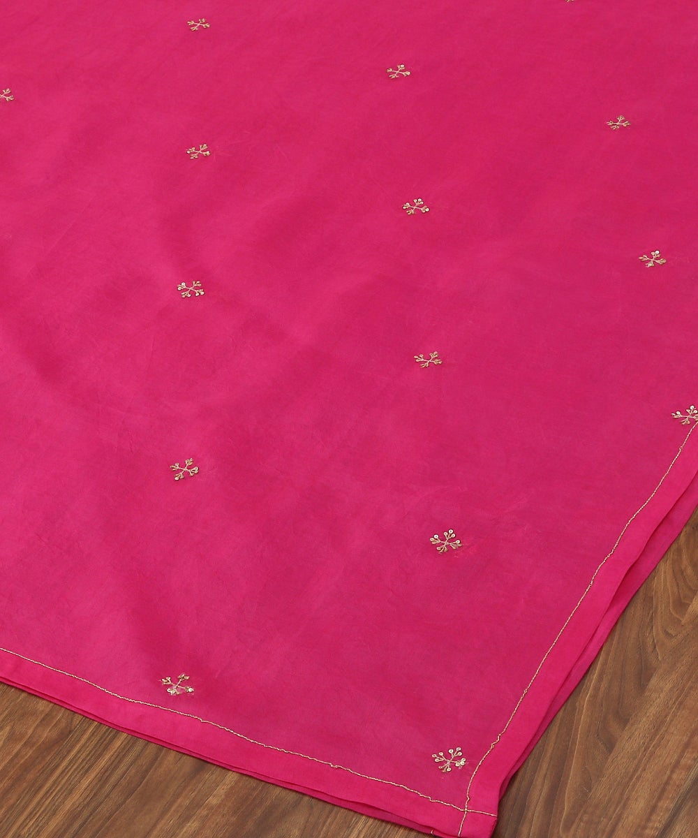 Pink_Hand_Embroidered_Organza_Dupatta_with_Zardozi_Booti_WeaverStory_03