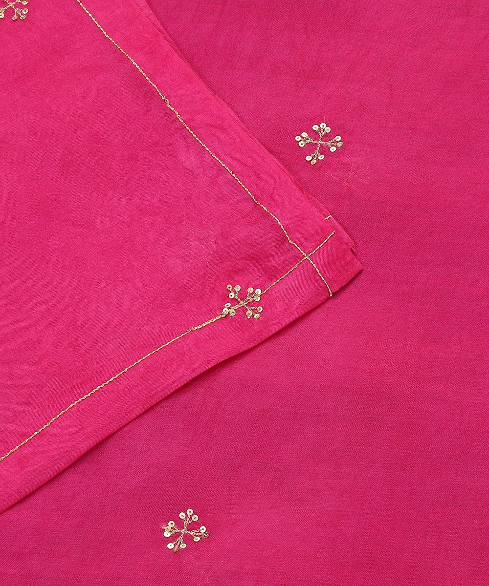 Pink_Hand_Embroidered_Organza_Dupatta_with_Zardozi_Booti_WeaverStory_04