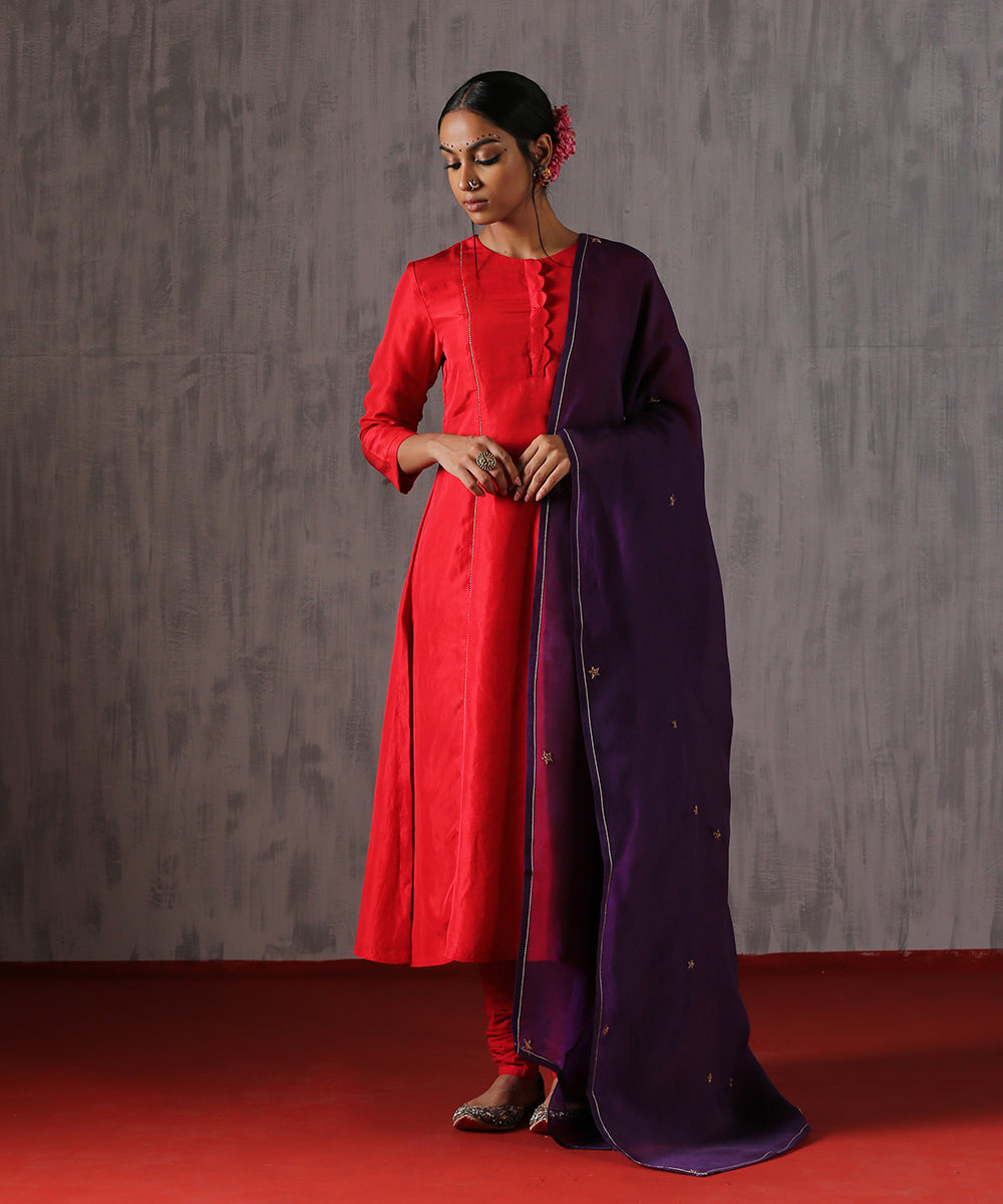 Dark_Purple_Hand_Embroidered_Organza_Dupatta_with_Zardozi_Booti_WeaverStory_01