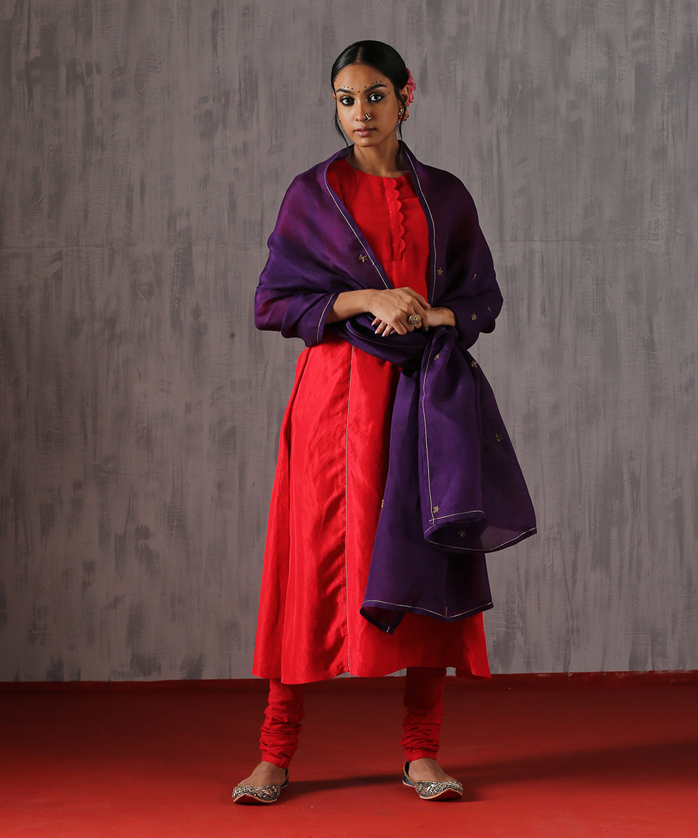 Dark_Purple_Hand_Embroidered_Organza_Dupatta_with_Zardozi_Booti_WeaverStory_02
