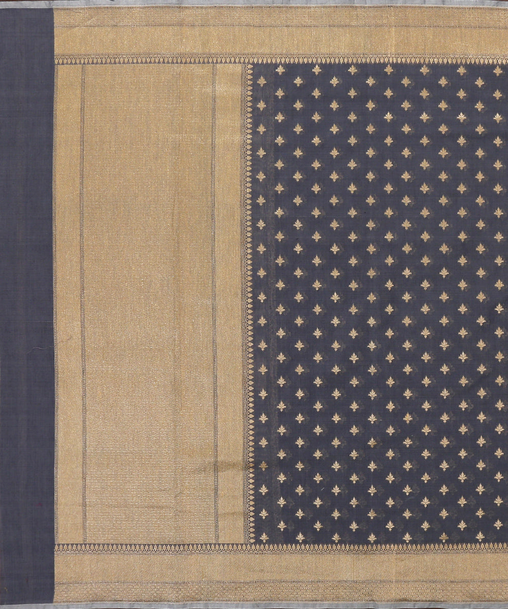 Grey_Handloom_Katan_Kora_Silk_Banarasi_Suit_Set_with_Tanchoi_Weave_and_Small_Cutwork_Booti_WeaverStory_03